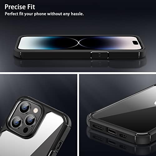 Amizee תואם לאייפון 14 Pro Max Case [הגנה על ציון צבאי] עם מגן מסך ומגן עדשות מצלמה Crystal Crystal Back Back